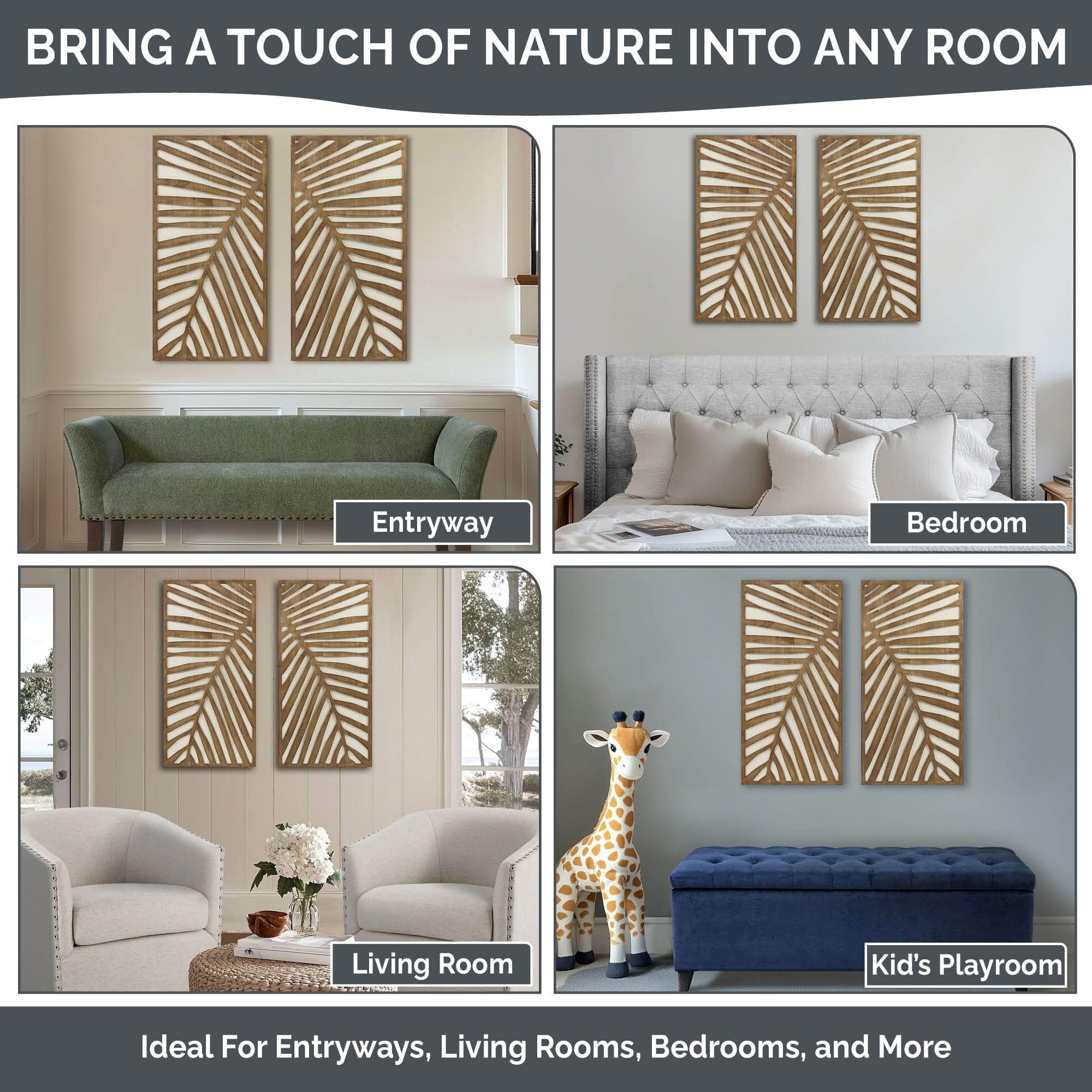 Amazon.com: Madison Park Wall Décor for Living Room - Birch Palms