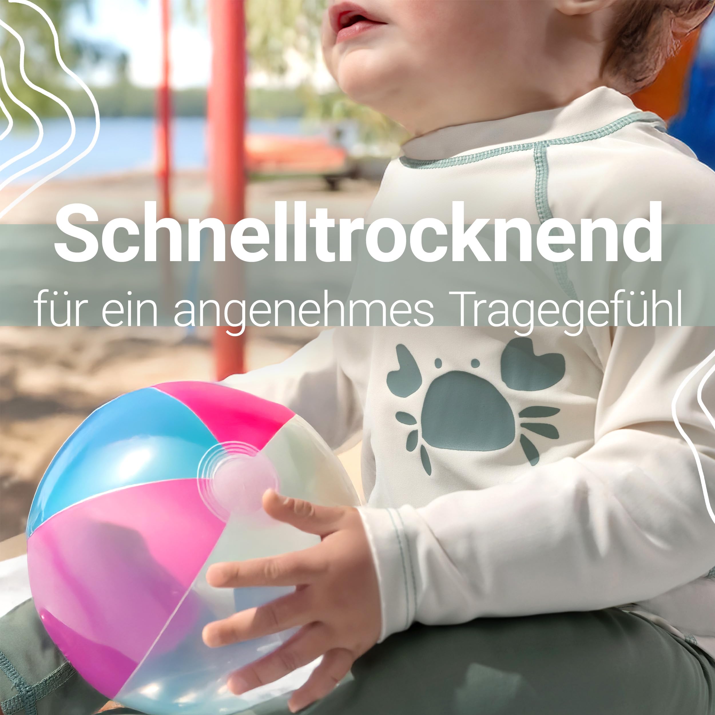 LaLoona Baby UV Schutz Shirt | Langarm Badeshirt mit UPF 80+ | UV Kleidung schnelltrocknend & Oeko-TEX Standard 100 geprüft