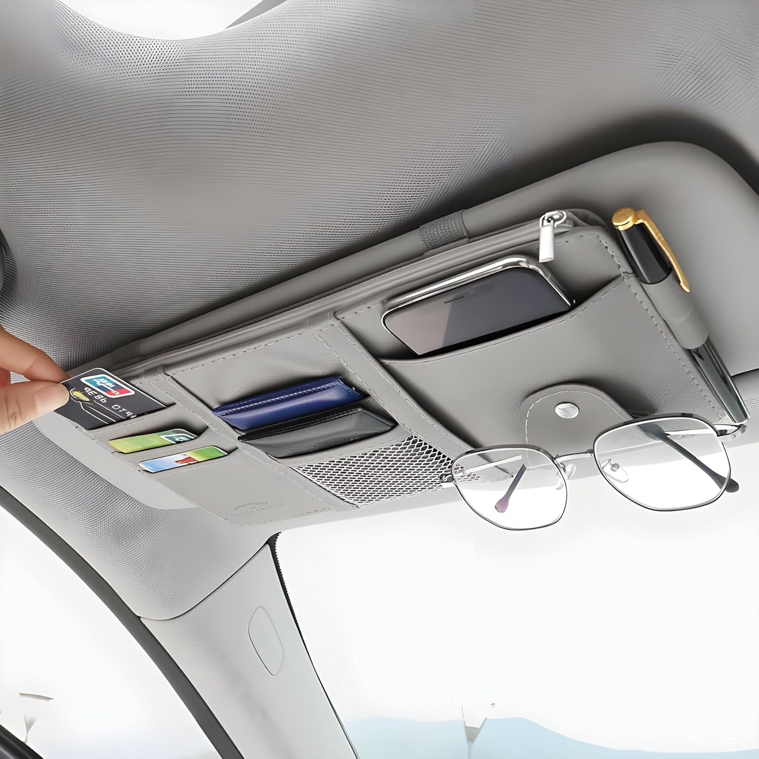 Car Sun Visor Organizer Auto Interior Accessories Pocket Organizer
