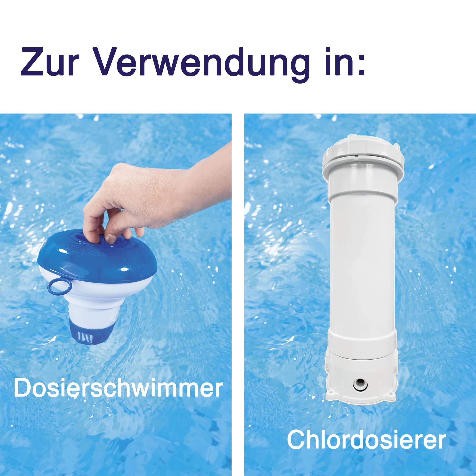 Chlor Multitabletten 11 in 1 Blue – 1kg Eimer mit 20g Tabletten – Langsam löslich für Pool & Whirlpool – Komplettpflege gegen Algen, Trübung, Kalk & Bakterien
