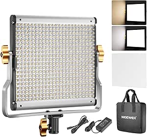 Neewer Dimmable Bi-Color LED with U Bracket Professional Video Light for Studio, YouTube Outdoor Video Photography Lighting Kit, Durable Metal Frame, 480 LED Beads, 3200-5600K, CRI 96+