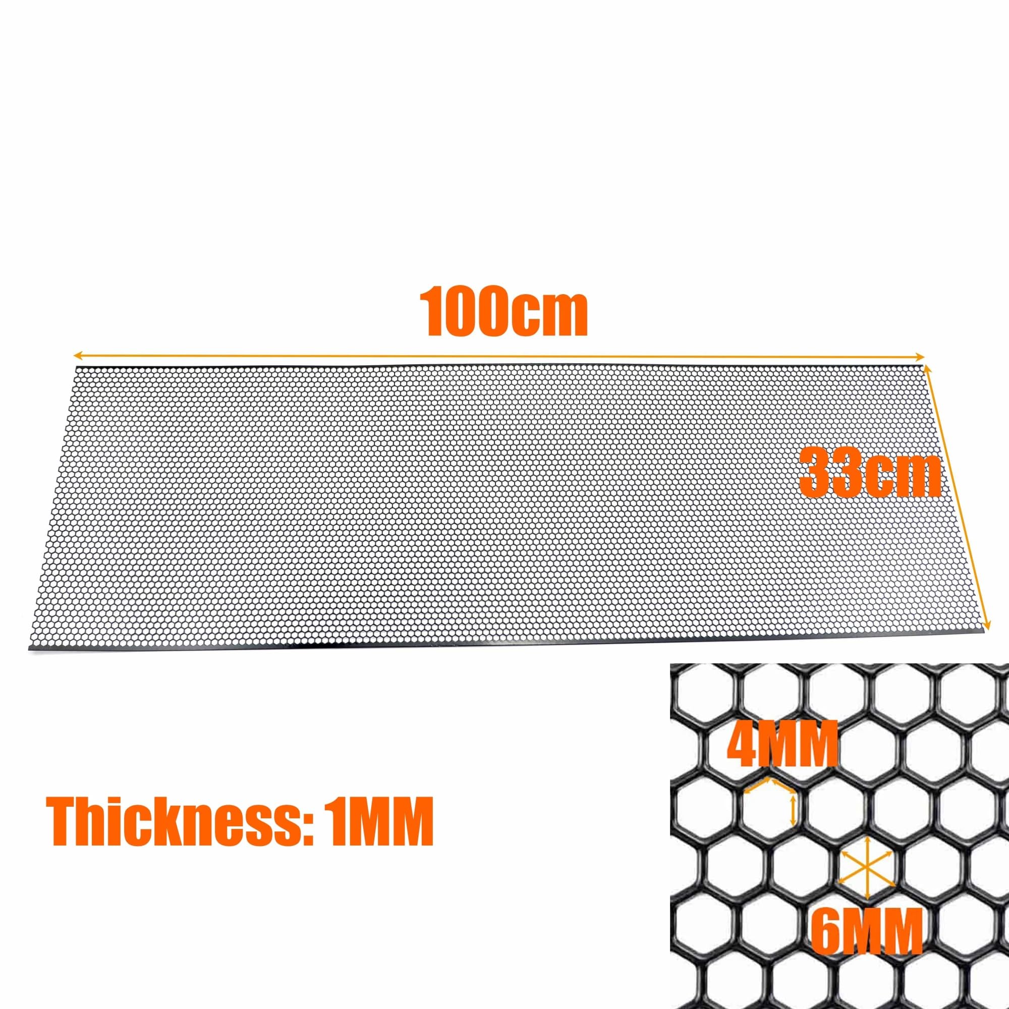 Griglia anteriore 100 cm x 33 cm in alluminio griglia di ventilazione 6 mm foro esagonale per auto fai da te