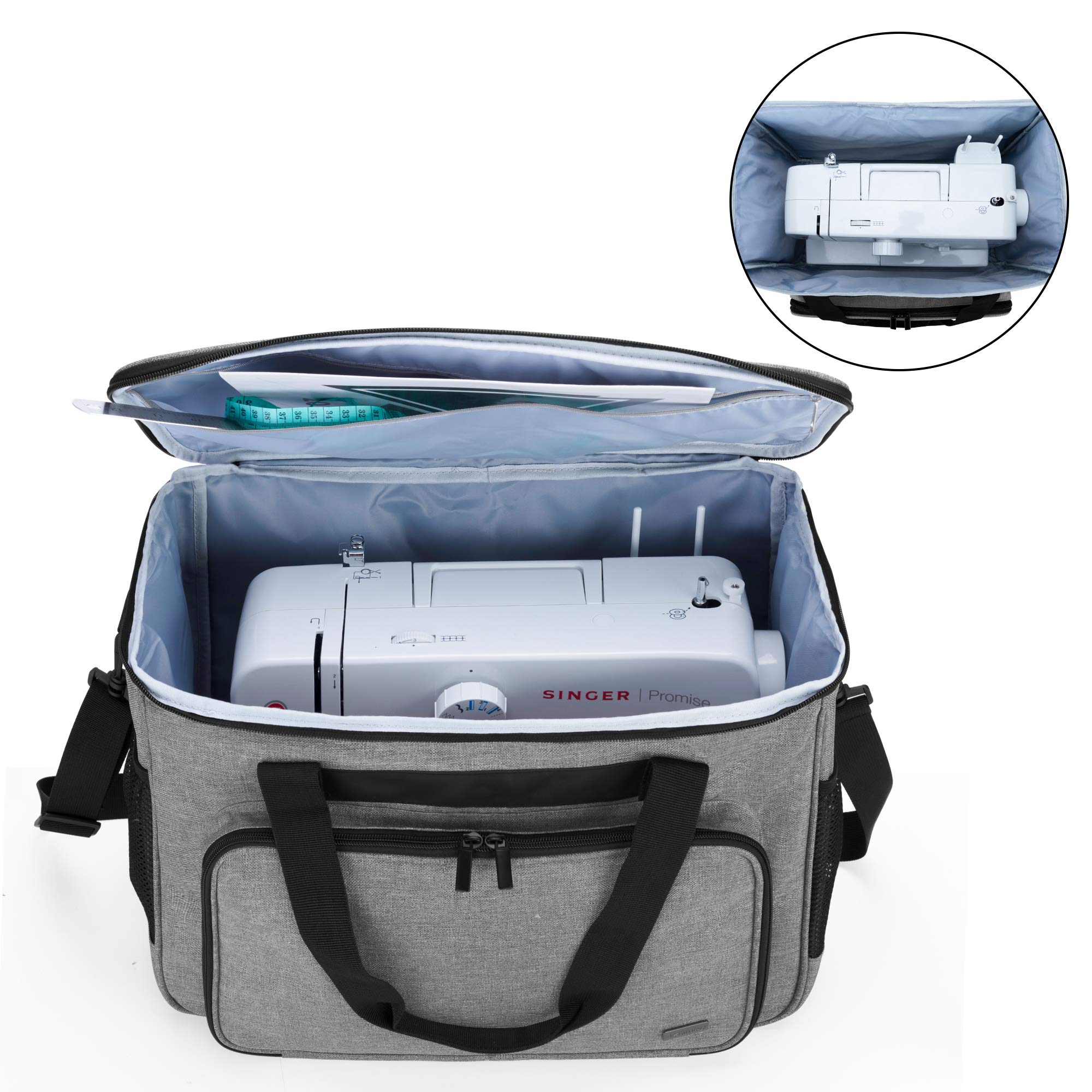 Teamoy Borsa per macchina da cucire, Borse da trasporto macchine da cucire per la maggior parte delle macchine da cucire standard e accessori per cucire
