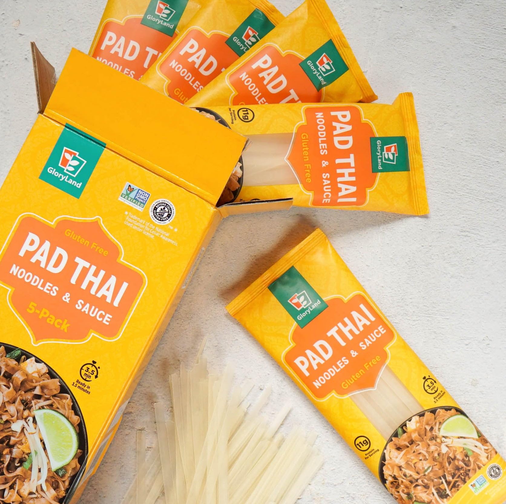 Gloryland Pad Thai Noodles and Sauce Meal Kit (28oz) - Pack of 5
