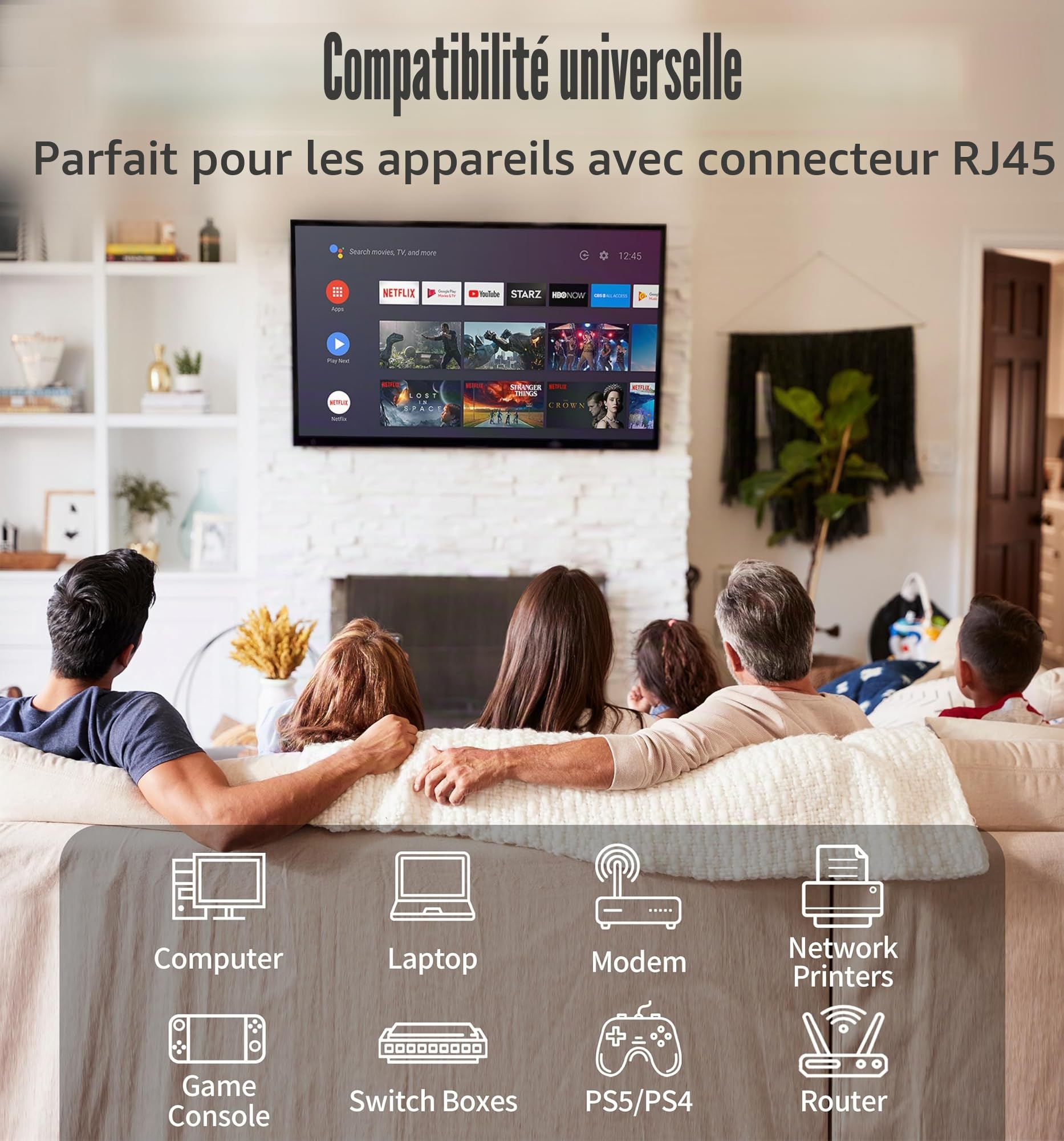 Cable Ethernet 30m, Cat 6 Haut Débit RJ45 Câble Réseau 30m Extérieur Intérieur, 23AWG Cable Internet 250MHz 10/100/1000Mbps UTP CCA, Long Noir Imperméable Gigabit Câble LAN pour Routeur PC (30 Clips)