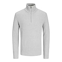 JACK & JONES Male Cardigan con Cerniera a Quarti in Tinta Unita Cardigan con Cerniera a Quarto