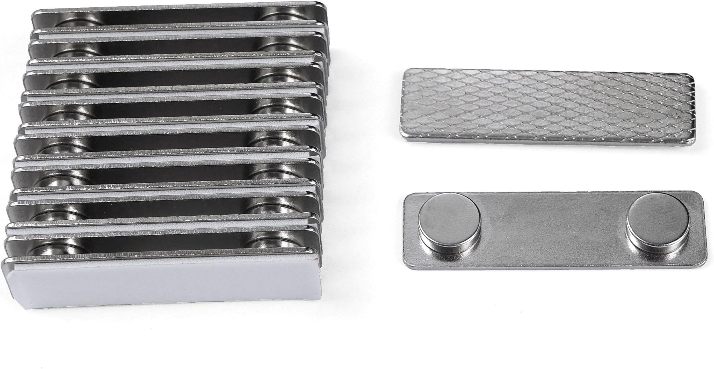 Applied Magnets 10 Sets Strong Steel Name Badge - Magnetic Tag Holders with 2 Neodymium