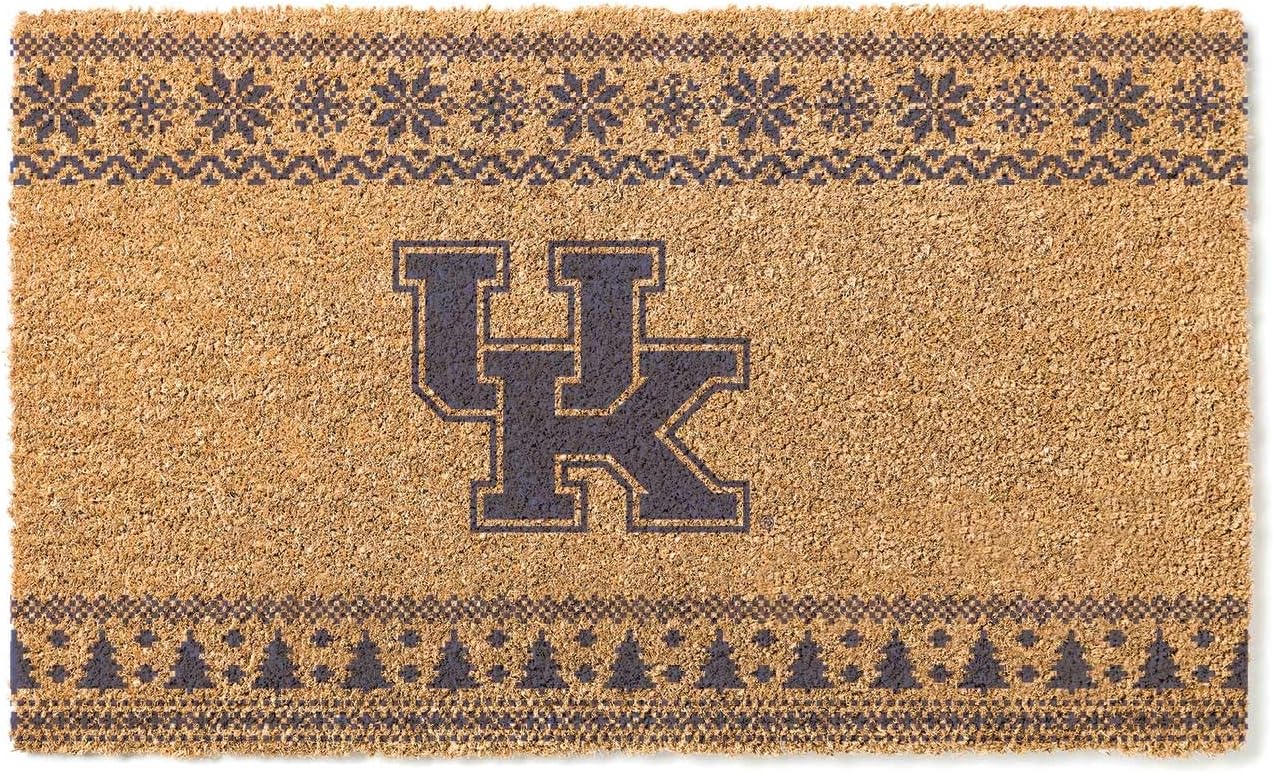 KH Sports Fan Kentucky Wildcats Holiday Coir Doormat, 18x30 Inches, Wildcats Outdoor Rug; Display Some Holiday Cheer with This Unique Kentucky Wildcats Doormat