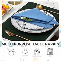Vista 5 de Servilletas de tela para uso diario, 100% algodón, 18 x 18 pulgadas, color azul, servilletas de boda, servilletas de cóctel, servilletas de tela