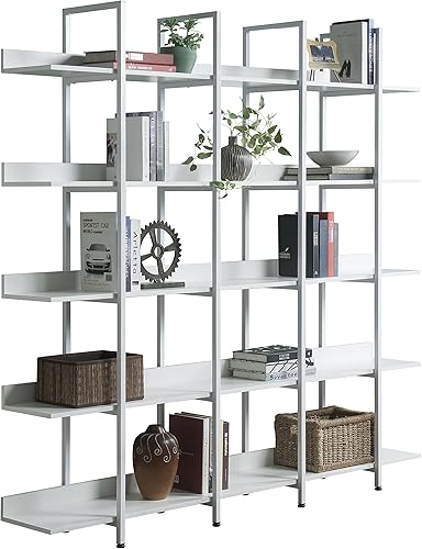 Miniatura 8 de Estantería abierta de 5 niveles estantería alta ajustable organizador de almacenamiento industrial vintage con marco de metal para el hogar oficina