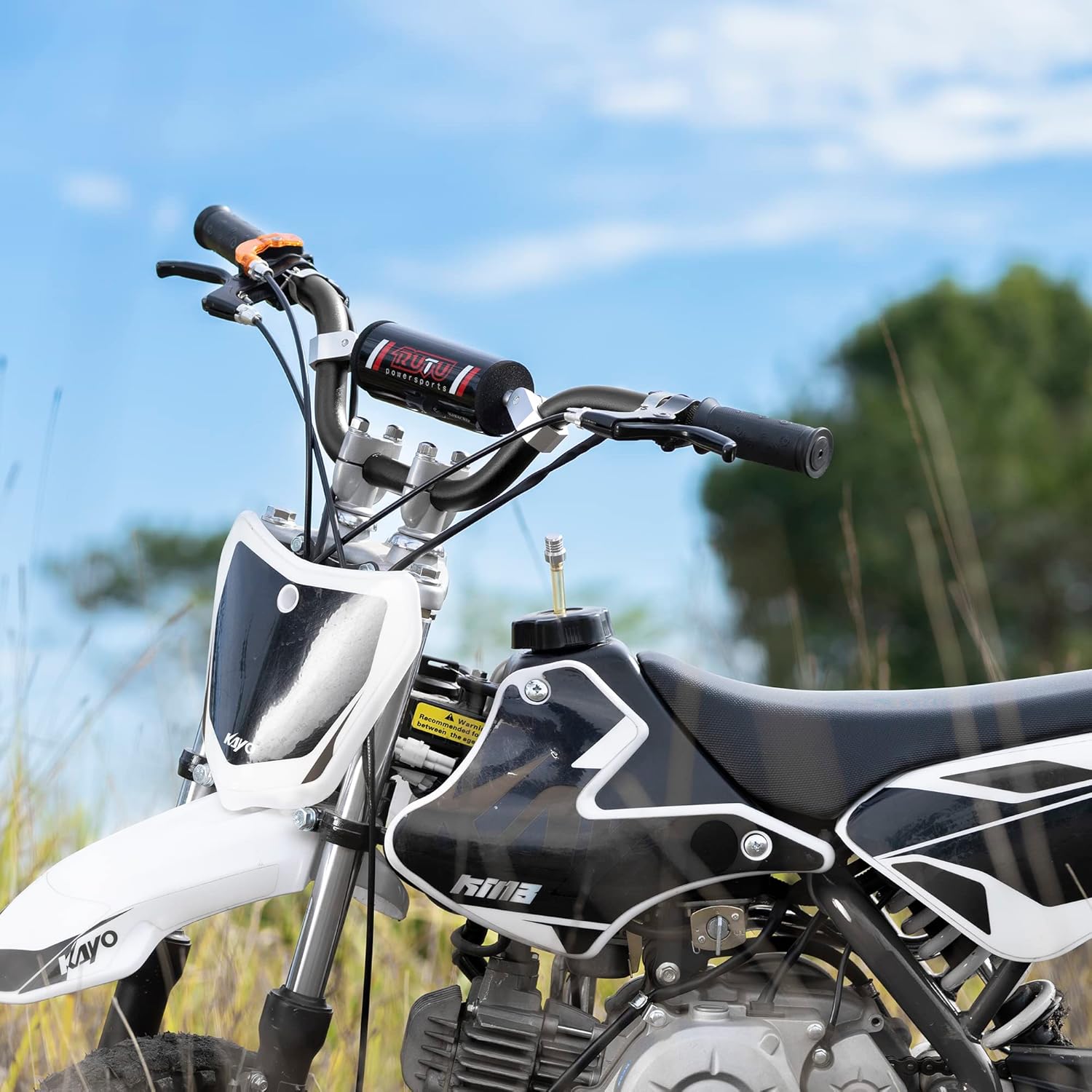 7/8 inch Handlebar for 49-70cc Kids Dirt Bike,RUTU Heavy Duty Handle Bars with Crossbar Foam Pad, 2 Stroke ATVS Dirt Bike KX,Electric Bicycle Scooter - 6061 Aluminum Heat Treatment - Black