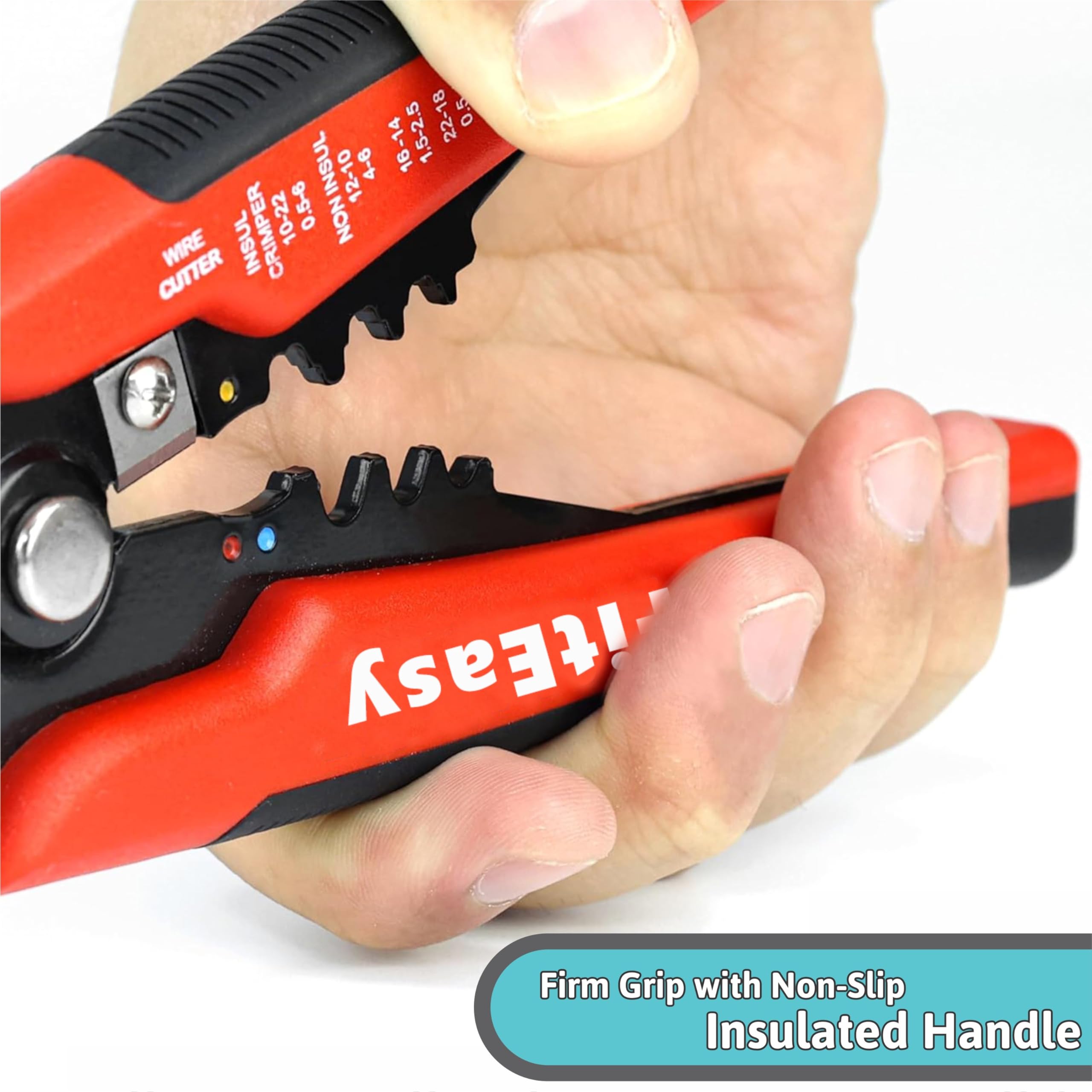 JASKFG 3-in-1 Wire Stripper & Crimper - Adjustable Rotary Wire Stripping Tool With Cable Cutter For Electrical Work