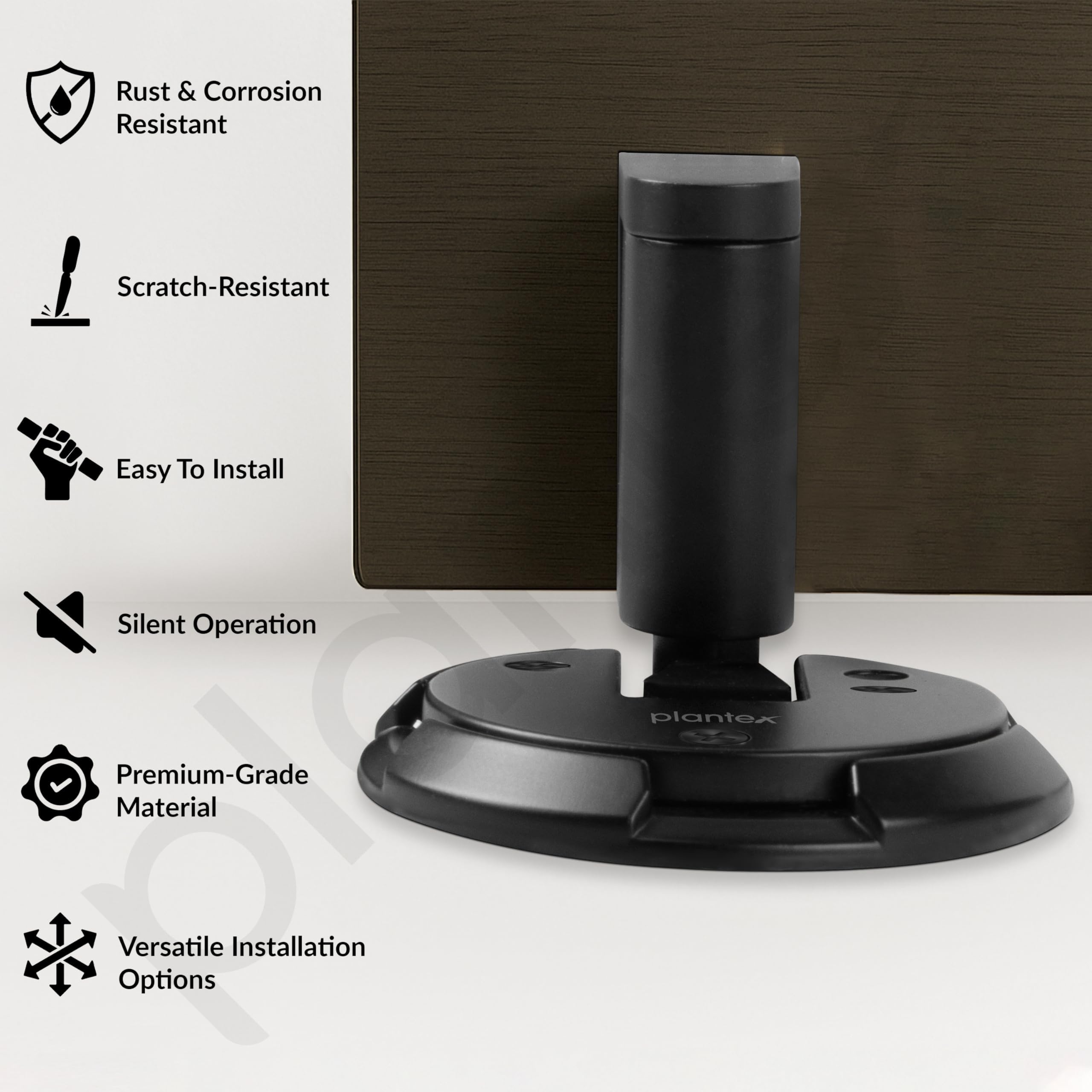 Plantex Floor Mounted Door Stopper/Door Stopper for Home/Door Stoppers for Hotel/Office - Pack of 1 (Black) — Amazon image 2