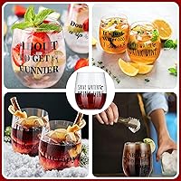 Vista 4 de Zhehao 20 Pcs Funny Stemless Wine Glasses 12oz Disposable Party Funny Cups Clear Acrylic Shatterproof Wine Cups Printed Glasses for Indoor Outdoor
