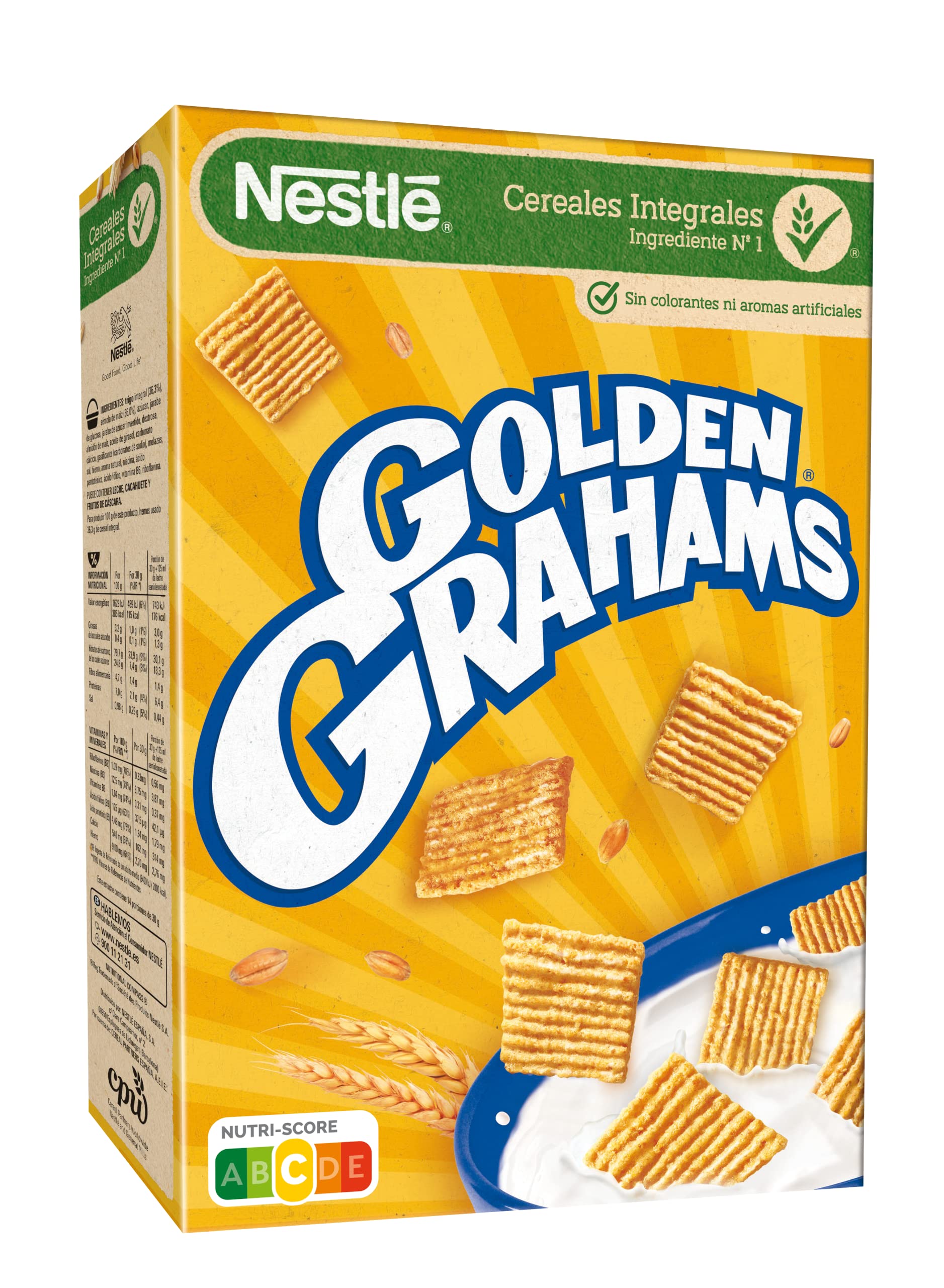 Cereales Nestlé Golden Grahams, Cereales de trigo y maíz, 12 x 375 g