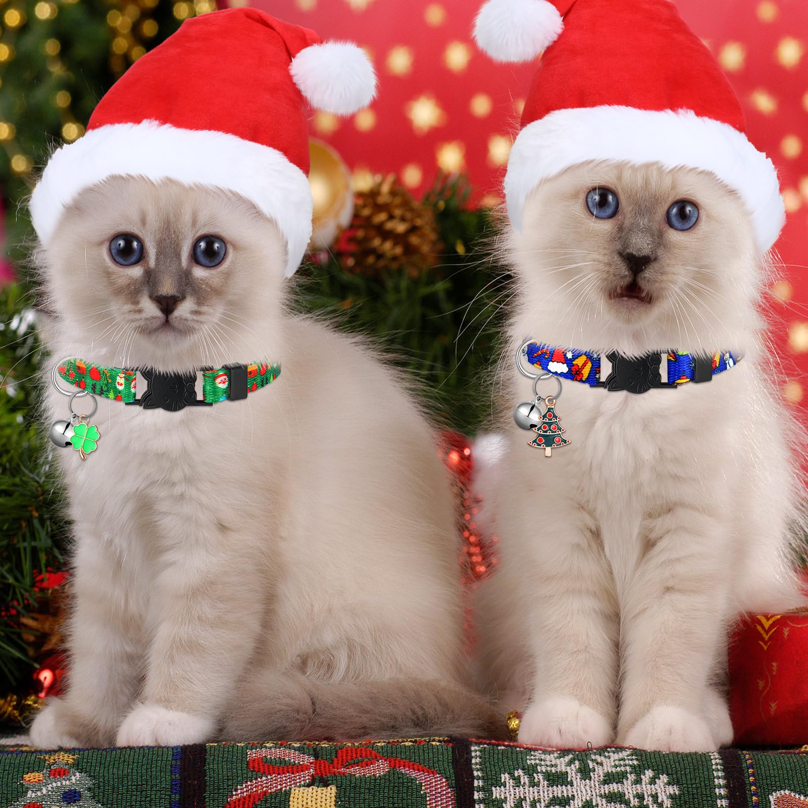 15 collares de gato para Halloween, collares de gato para otoño, Acción de Gracias, collares de gato con campana, collares ajustables para gatos de Navidad con hebilla de plástico, collar de gatito