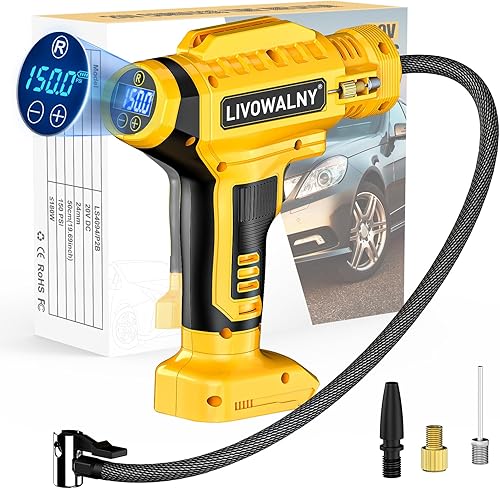 Compresor de aire inalámbrico para inflador de neumáticos, compatible con batería Dewalt de 20 V máximo, bomba de aire portátil de mano de 150 PSI disponible en Yaxa Venezuela