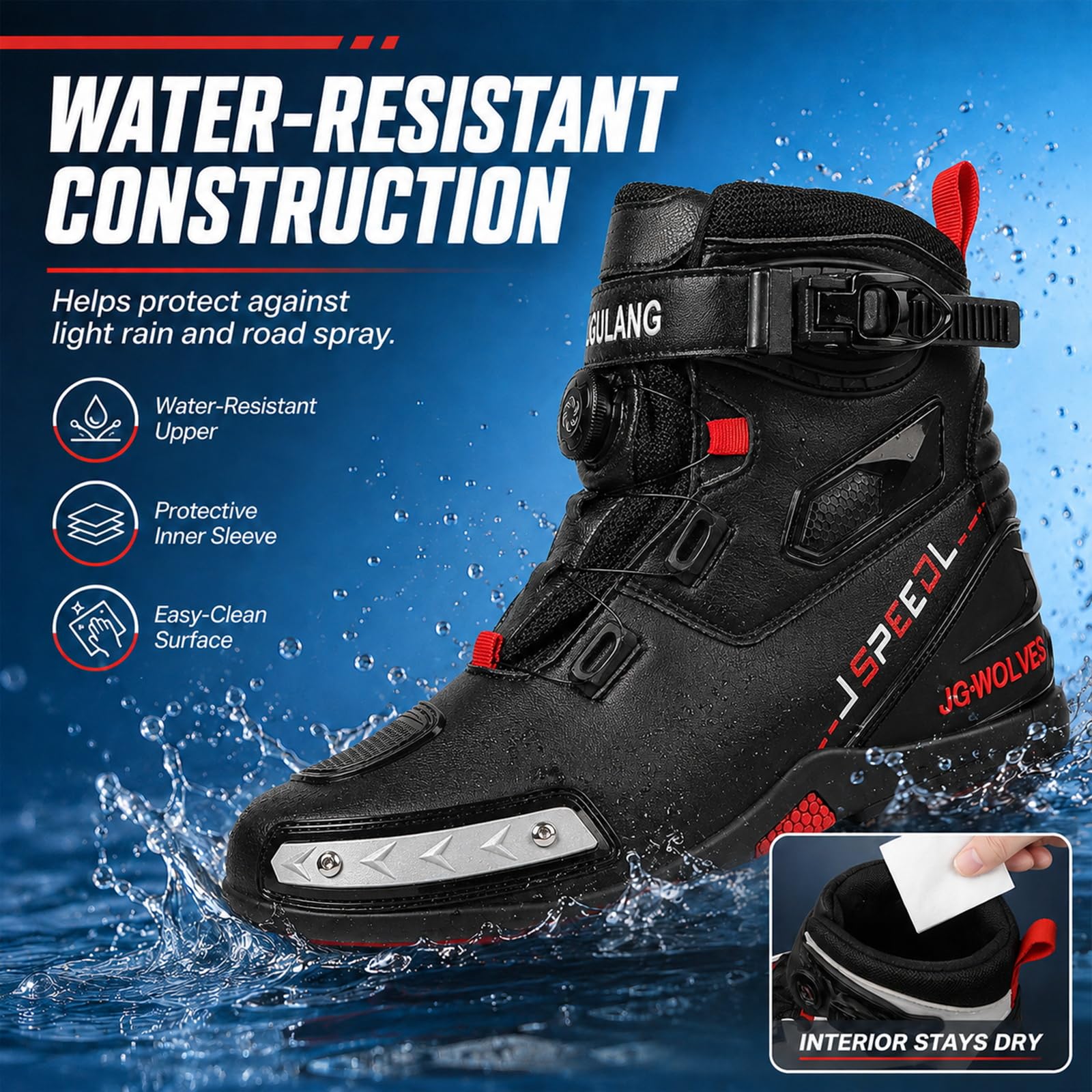 Botas Moto Hombre Hombre Invierno, Zapatos Moto Antideslizantes