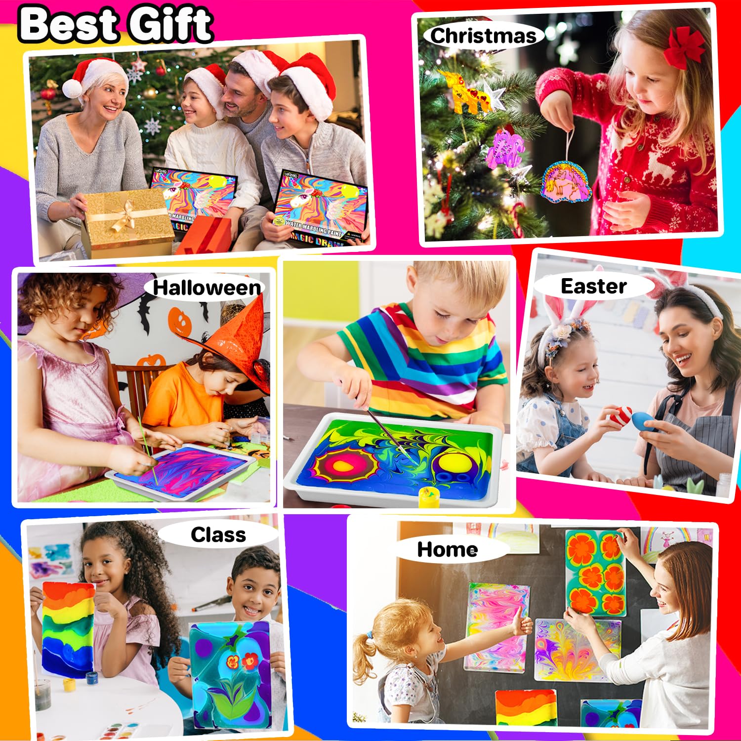 Lobyoh Kit Pittura per Bambini 6-12 Anni (16ml*10), Regalo Bambina 8 Anni, Kit di Verniciatura ad Acqua, Giochi Creativi Bambina 10 Anni, Idee Regalo per Ragazze e Ragazzi