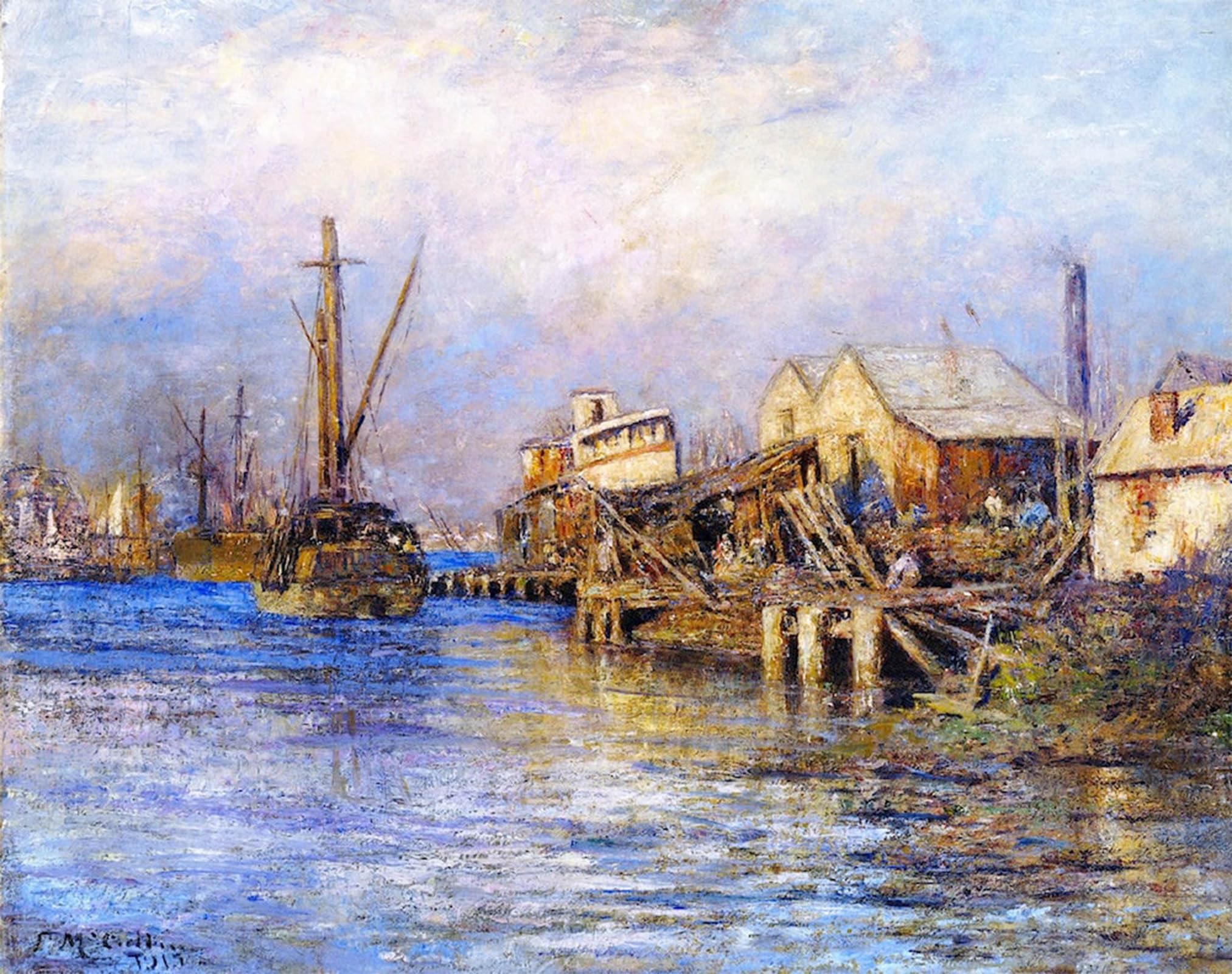 POSTERIIk Famous Print Pop Art Wall Art Graffiti the Old Slip Williamstown by Frederick Mccubbin Art Prints for Home Decor 60x90cm