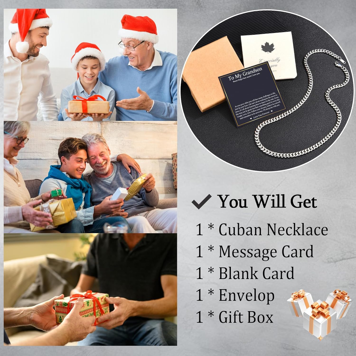 EPIRORA Cuban Link Chain Gifts for Men Boys, 6MM Stainless Steel Mens Cuban Necklace Birthday Christmas Valentines Day Anniversary Presents Jewellery Gifts for Son Grandson Nephew Boyfriend Friend - Image 4