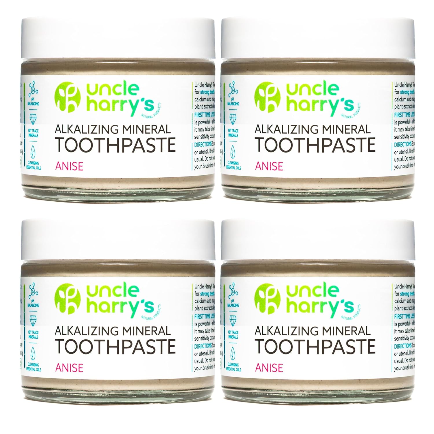 Creme Dental Natural Uncle Harry's de Anis (Pacote com 4)