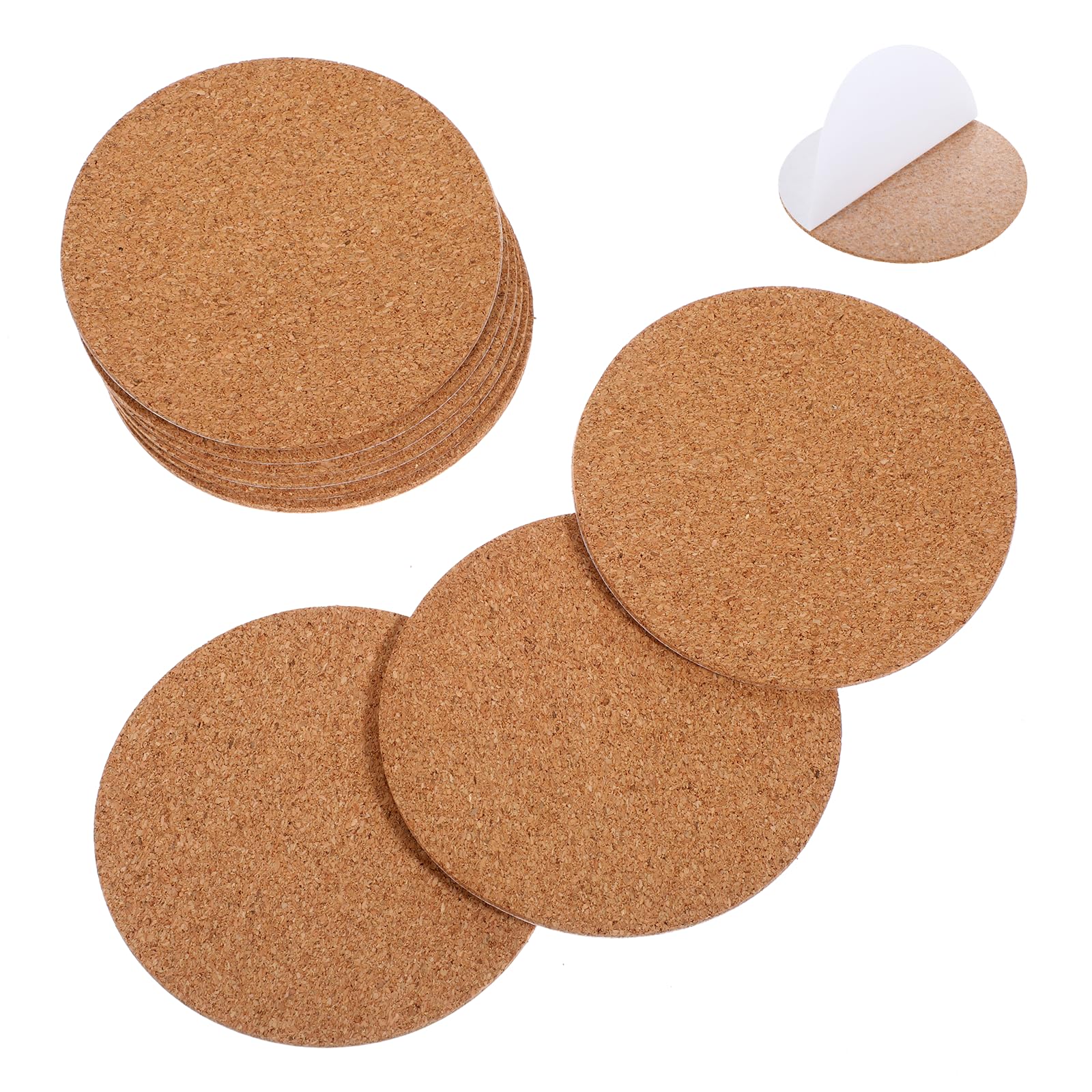 24 Stück Selbstklebende Korkuntersetzer 10x10 Cm – 2 Mm Dick, Für Gläser & DIY-Projekte