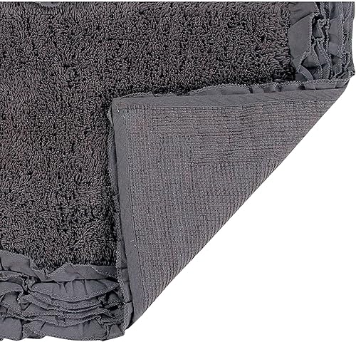 Miniatura 5 de Better Trends Alfombra de Baño Premium Redonda de 30", 100% Algodón, Absorbente de Agua con Respaldo Antideslizante, Lavable a Máquina para Baño,