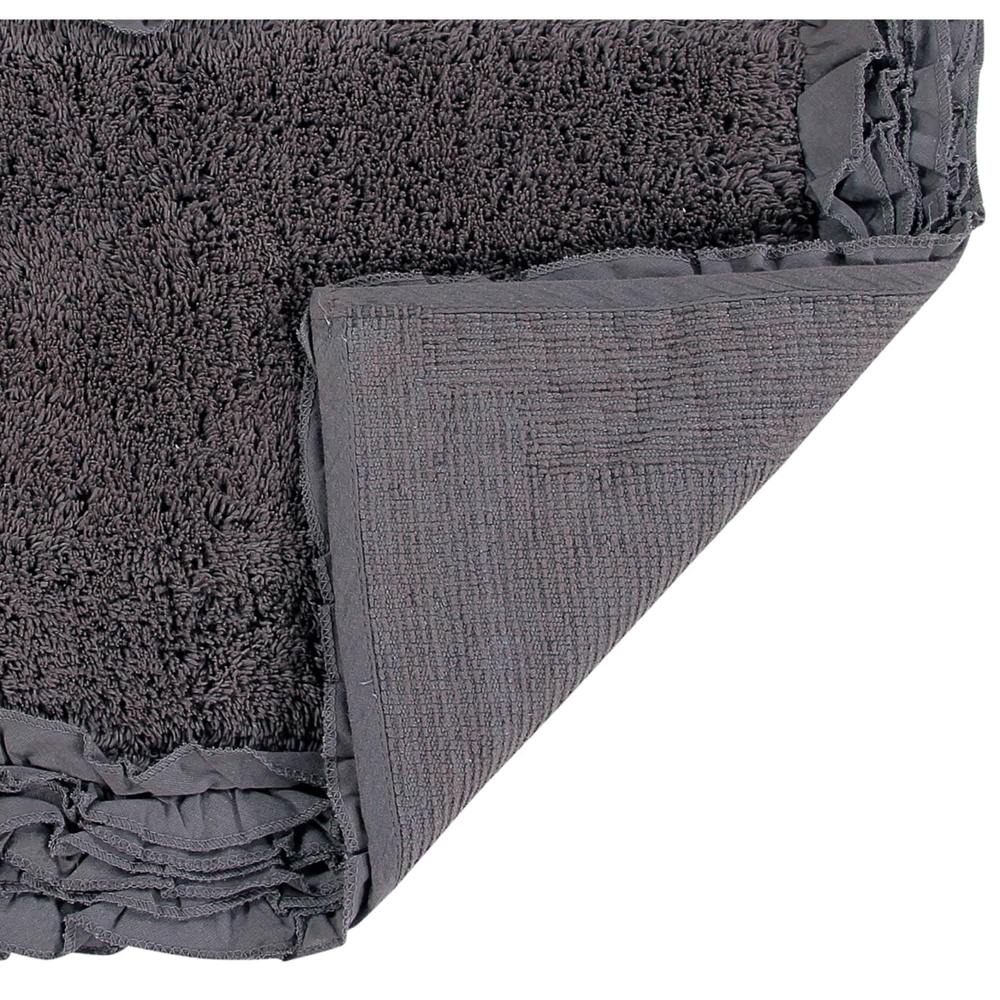 Better Trends Die Shaggy-Bordüre-Kollektion ist ultraweich, plüschig und saugfähig, getuftet, 100% Baumwolle in lebendigen Farben, 76,2 cm rund, grau