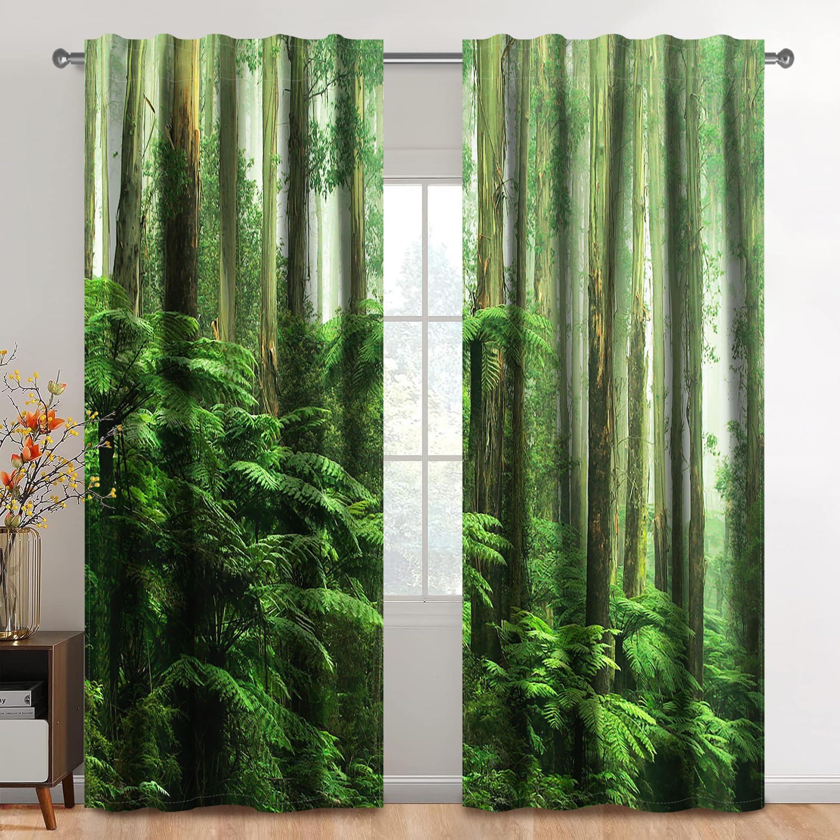 Kzzfqxb 132×214cm Forest Curtains 2 Panels - Image 2