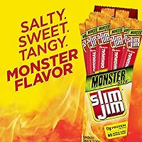Vista 3 de Slim Jim Monster - Palitos de carne ahumada, sabor original, 1.94 onzas, 18 unidades (paquete de 1)