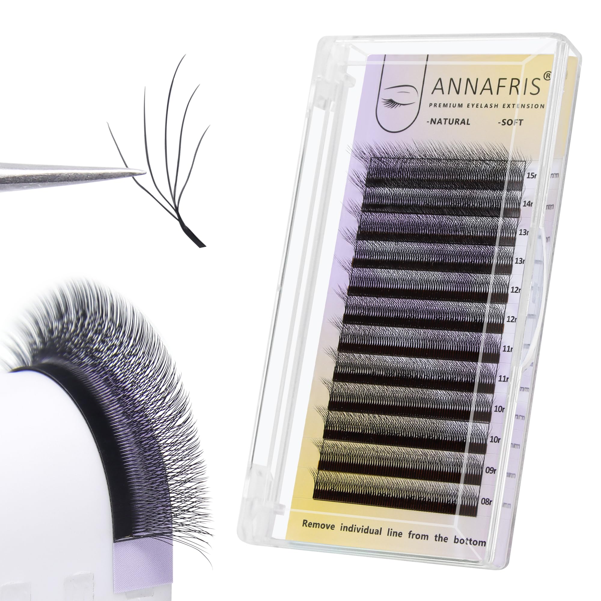 ANNAFRIS Eyelash Extension 5D Camellia W Lashes 0.07 D 9-13mm Mix Premade Fans Eyelashes Volume Lash Extension(Camellia-5DW 0.07D 9-13mm)