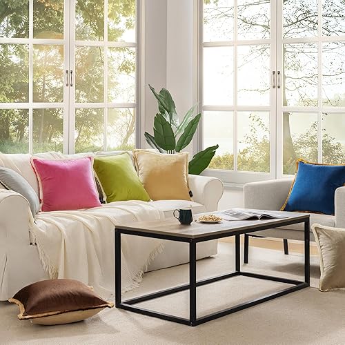 Miniatura 6 de Phantoscope Paquete de 2 fundas de almohada decorativas de terciopelo, diseño de borla de doble cara, fundas de cojín cuadradas de terciopelo de