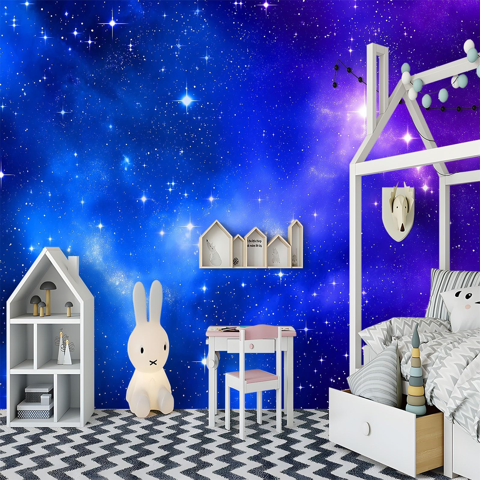 Carta da parati panoramica Stile Sogno con Cielo Stellato Galassia, 250 x 175 cm – Murale decorativo XXL, murale in TNT decorazione da muro per camera da letto, soggiorno o cameretta bambini