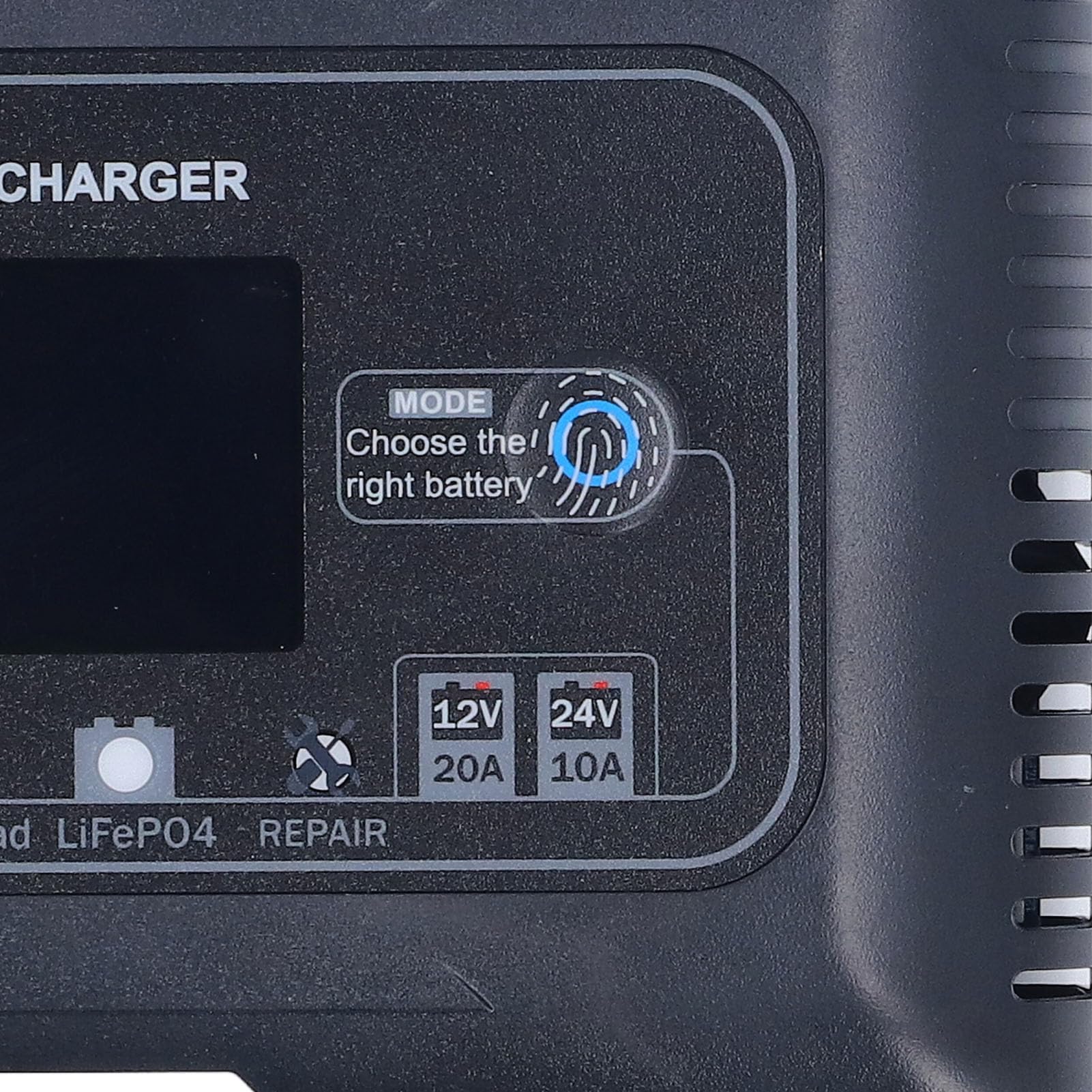 CHICIRIS Ładowarka Akumulatorów 12V 24V, Automatyczna Inteligentna ładowarka z funkcją Naprawy Impulsów i Wyświetlaczem LCD, do Mokrego Akumulatora Litowego AGM GEL EFB MF (wtyczka UE)