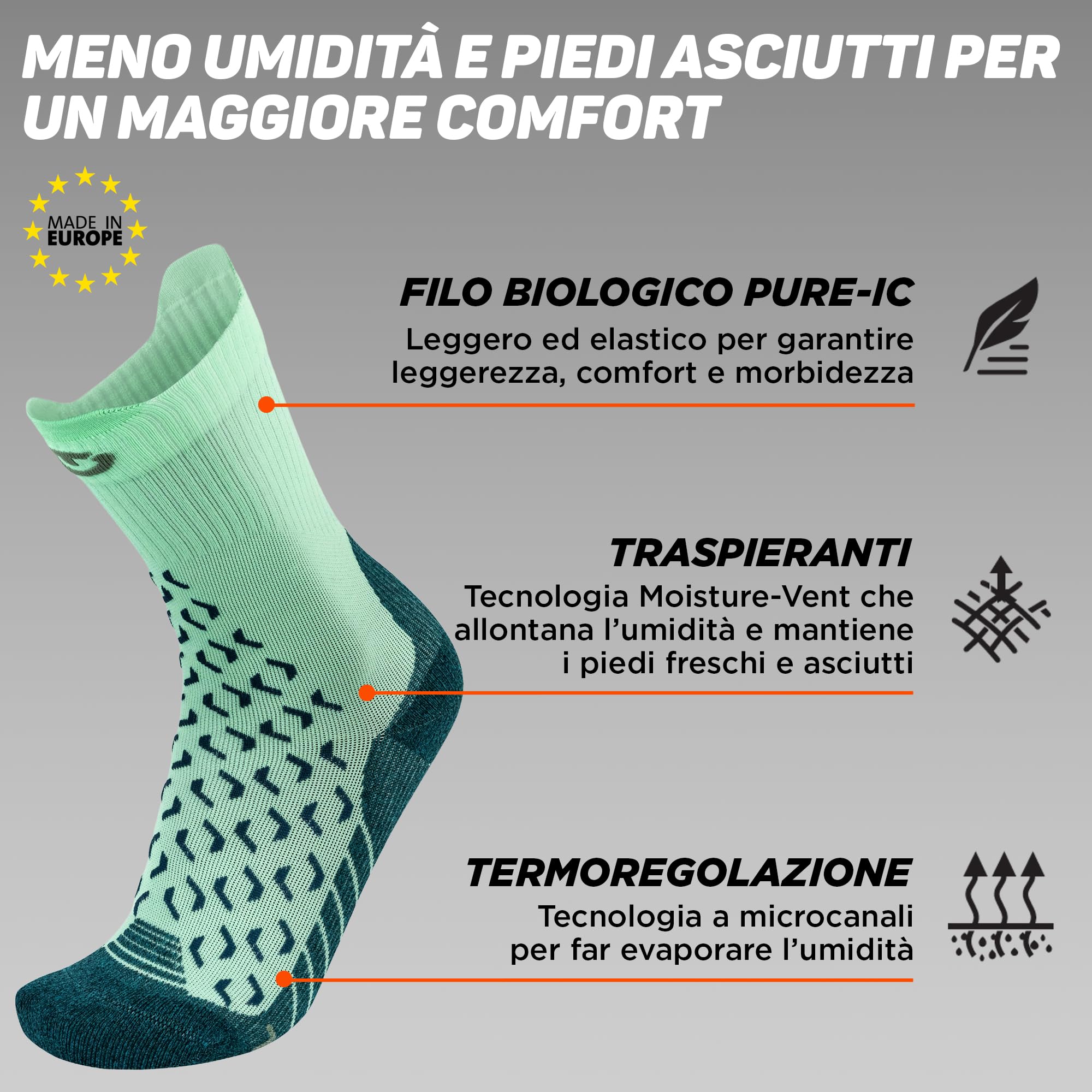 Therm-ic Calzini da trekking da donna, Sottili e Leggeri, Outdoor UltraCool Crew, Traspiranti e che allontanano l'umidità, Piedi sempre asciutti, 3 paia