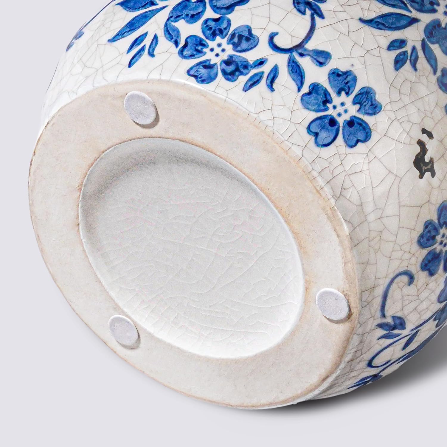 Blue and White Ceramic Vase for Flowers,9 inch Rustic Vintage Chinoiserie Vases Home Decor, Farmhouse Decor, Shelf, Living Room, Bedroom, Table Decoration - Image 8