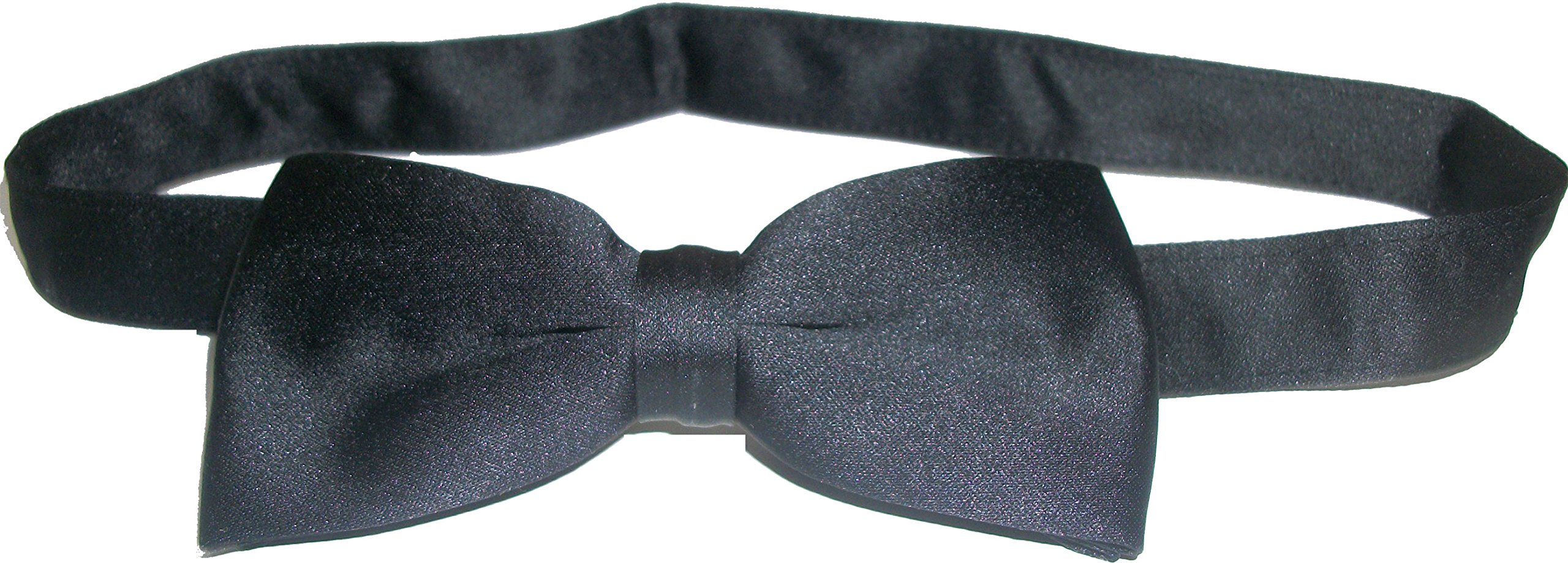One Dozen Black Bow Ties, Pre-tied Formal Adjustable Band Adult Satin Look