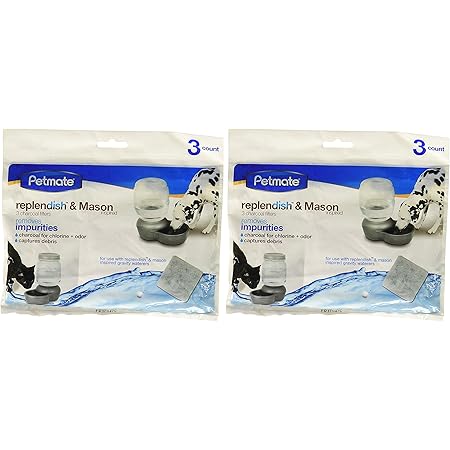 GoldTone Charcoal Water Filter 12 Pack For Petmate Replendish Fountains