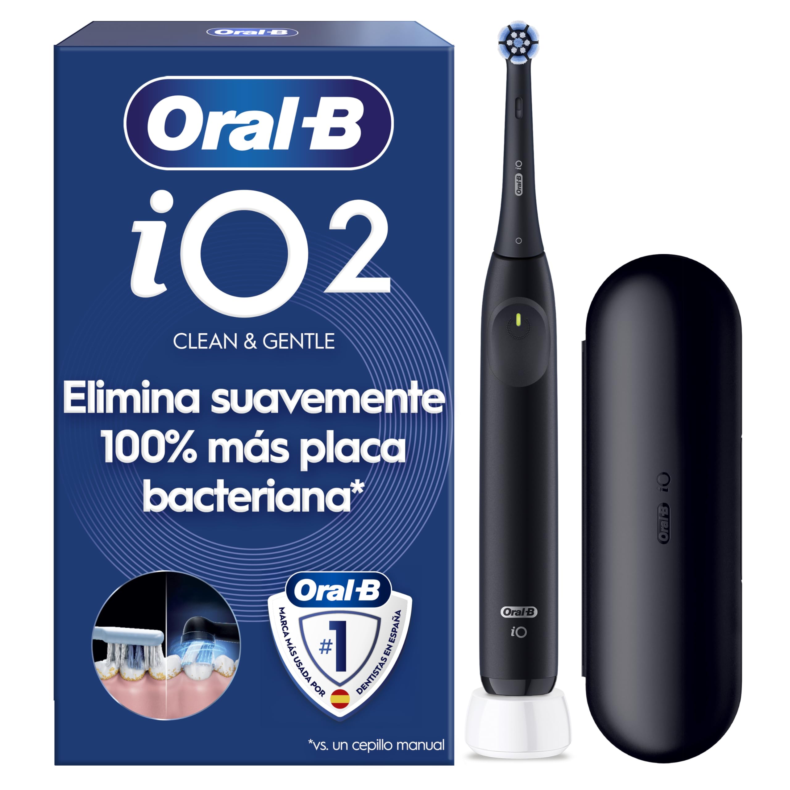 Oral-B iO 2 Cepillo de Dientes Eléctrico con 1 Cabezal, Negro Noche