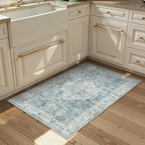 Miniatura 199 de LIVEBOX Alfombra lavable de 2 x 6 pies para baño, tapetes de cocina antideslizantes para entrada de piso, tapete bohemio para puerta delantera