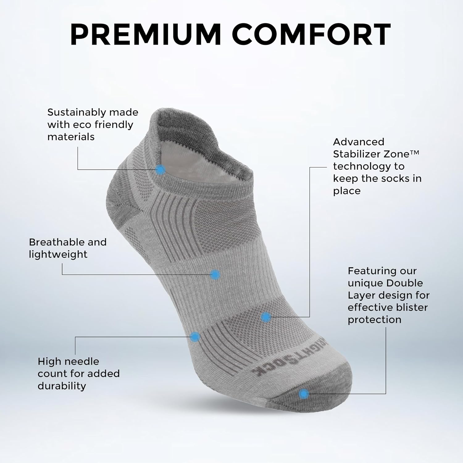 Wrightsock Run Tab Running Socks for Men and Women – Eco-Friendly Anti Blister Socks - American Made - Image 3