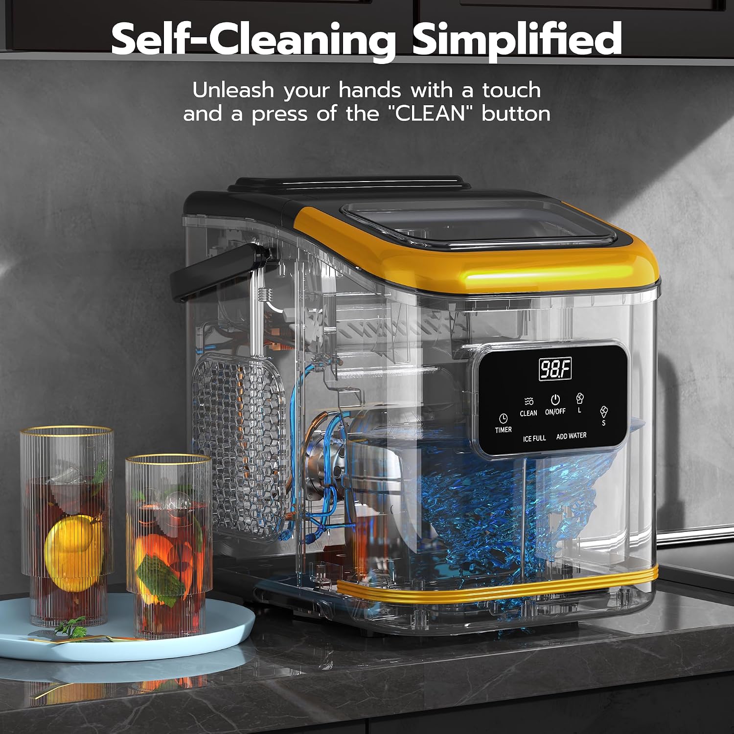 COWSAR Ice Maker with self-cleaning function highlighted