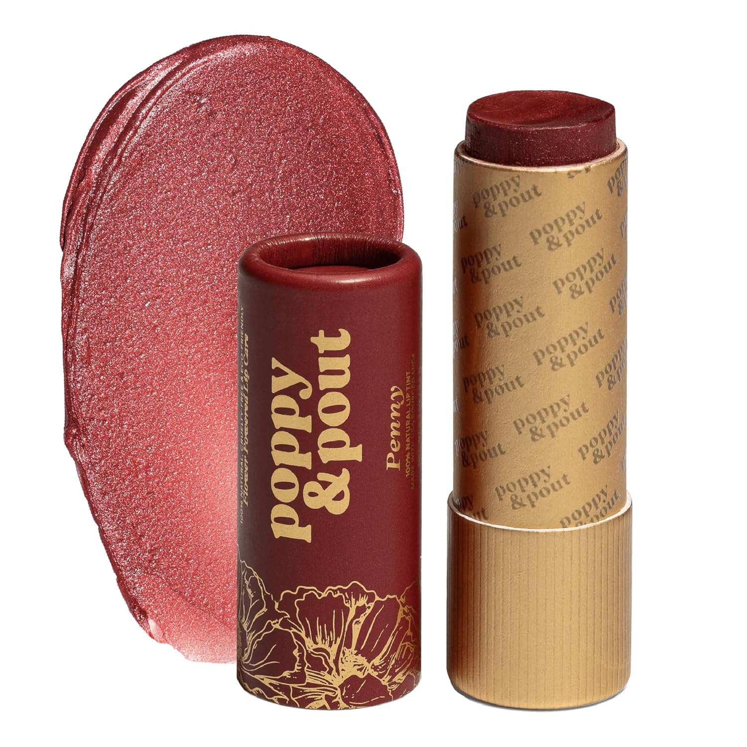 Poppy & Pout All Natural Lip Tint, Cardboard Tube, Hand-Filled, Beeswax, Vitamin E, Coconut Oil, Cruelty Free, All-Natural Shades (Penny) Poppy & Pout All Natural Lip Tint, Cardboard Tube, Hand-Filled, Beeswax, Vitamin E, Coconut Oil, Cruelty Free, All-Natural Shades (Penny)