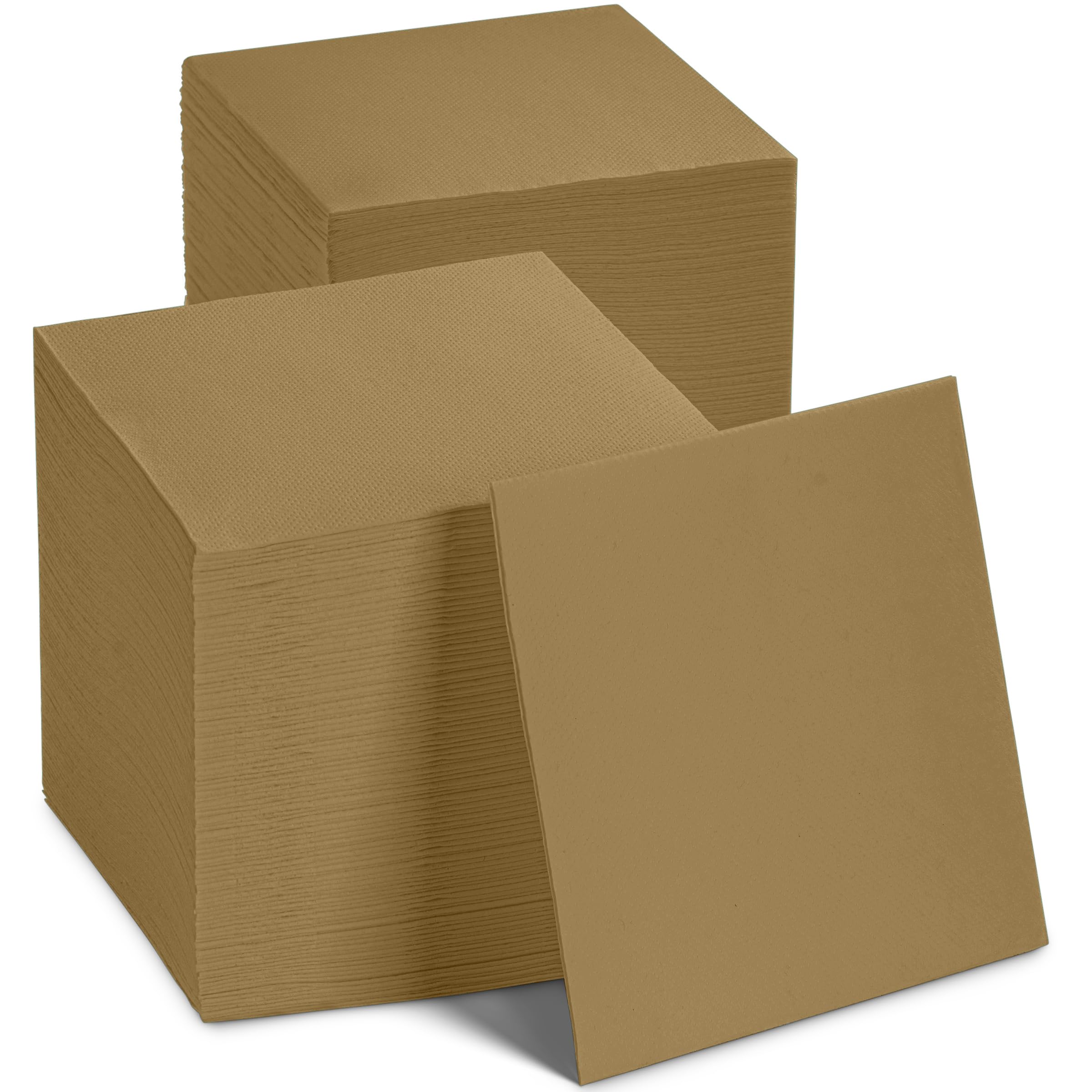 Disposable Cocktail Napkins Wood Paper, [200 Pack] 10" x 10" 2-Ply Quilted Wood Beverage Napkins For Bar, Cafe, Weddings, Party Or Kitchen