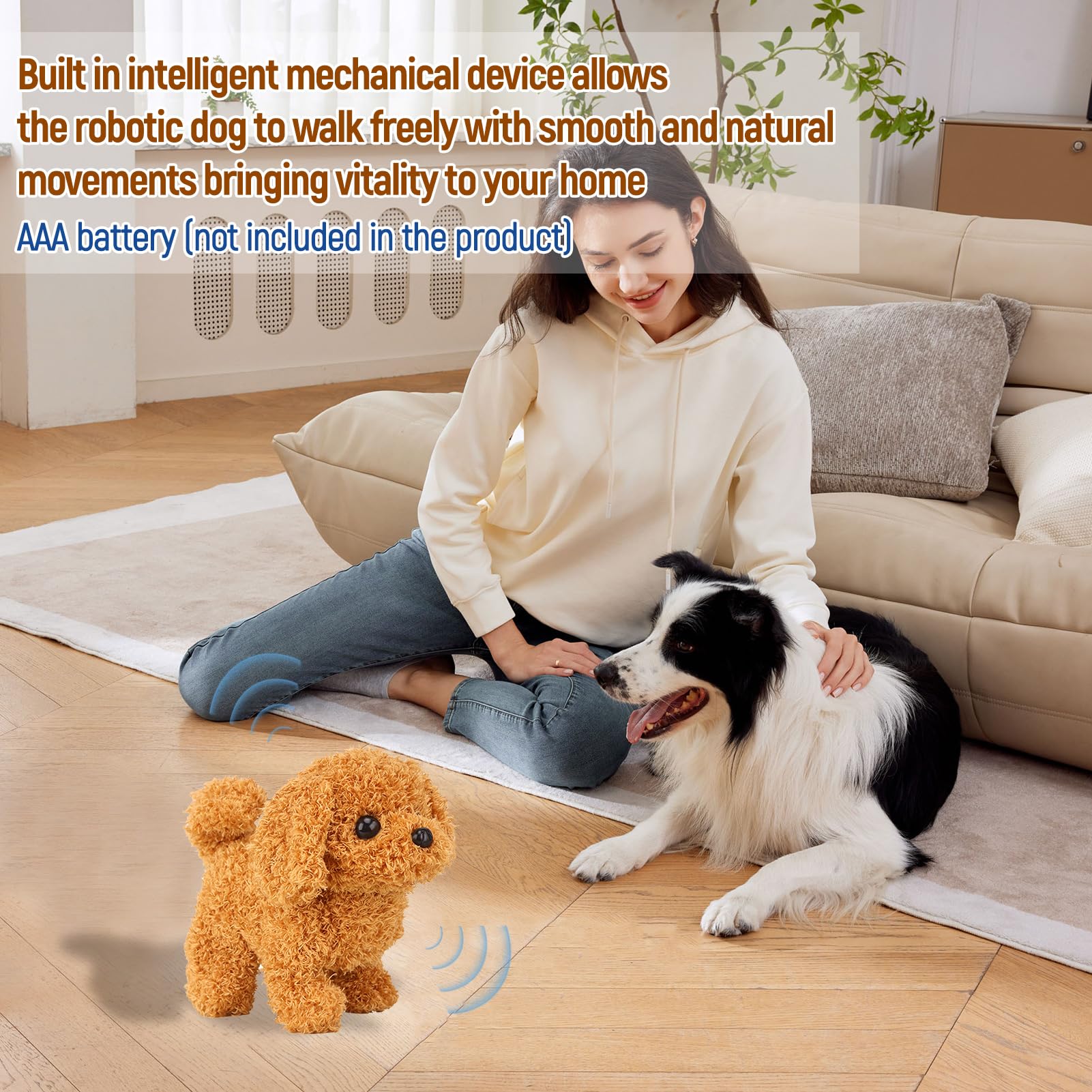 2026 New Robotic Puppy, Interactive Robot with Soft Touch Fur, Fun Interactive Toys Dress Up Realistic Stuffed Animal DogThe Best Gift for Families — view 3