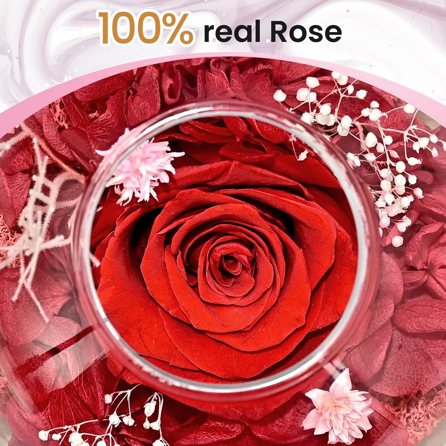 Birthday Gifts for Women,Eternal Preserved Real Rose with Scented Candle(Vinilla9Pcs+Rose9Pcs),Preserved Rose in Glass Dome, Christmas Valentine Mothers Day Gifts for Her Mom Girlfriend,Home Decor - Image 8