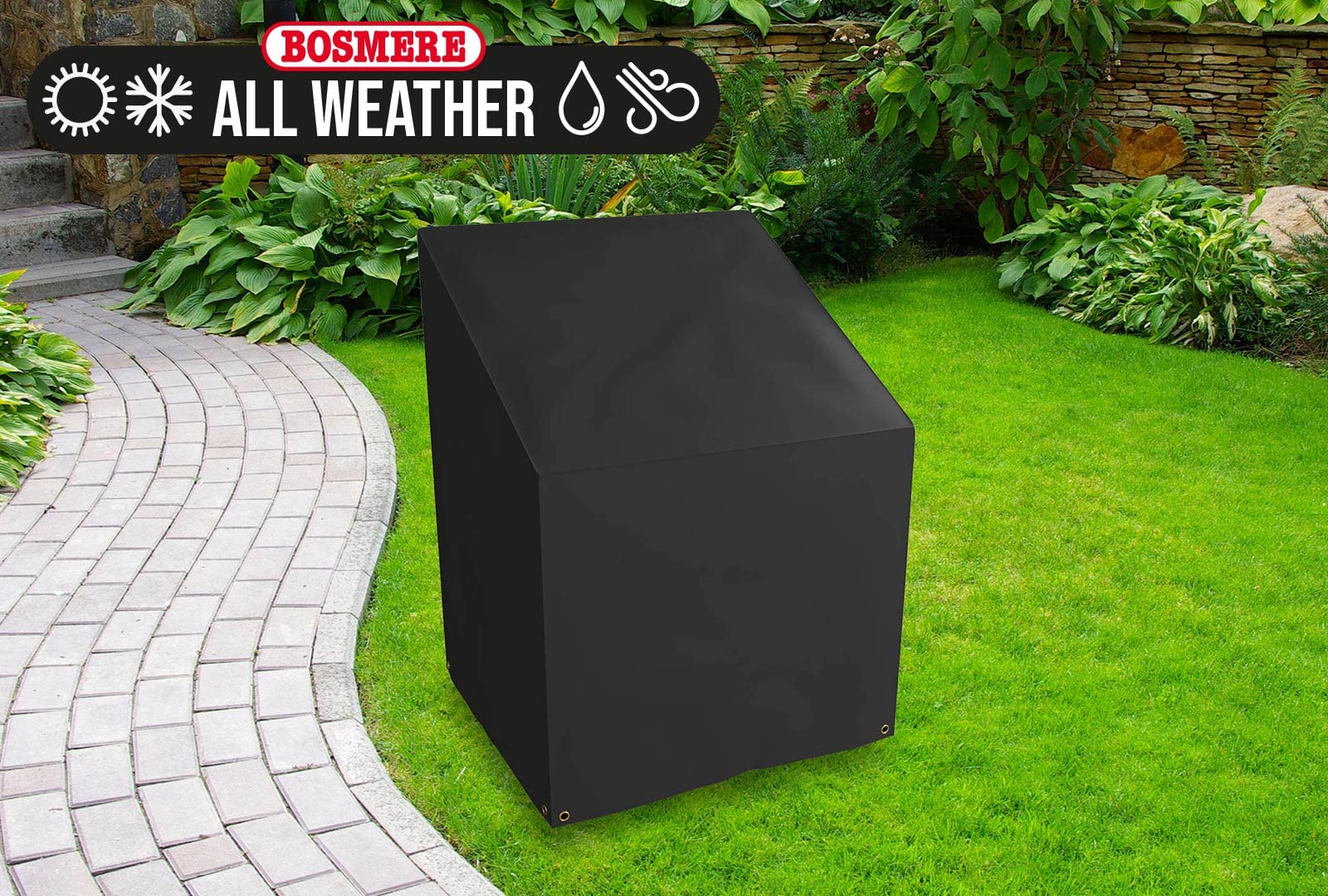 Bosmere All-weather Garden Armchair Cover, Charcoal, 68 x 66 x 89 cm - Image 2