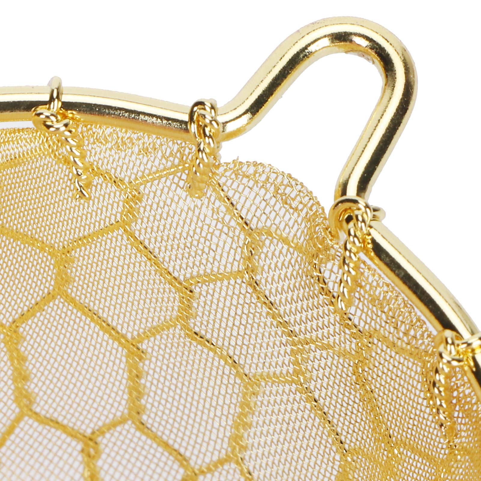 Infuseur à thé en cuivre, filtre réutilisable en vrac avec long manche, maille fine tissée à la main pour théière, idéal pour l'infusion de thé à base de plantes et de feuilles en vrac