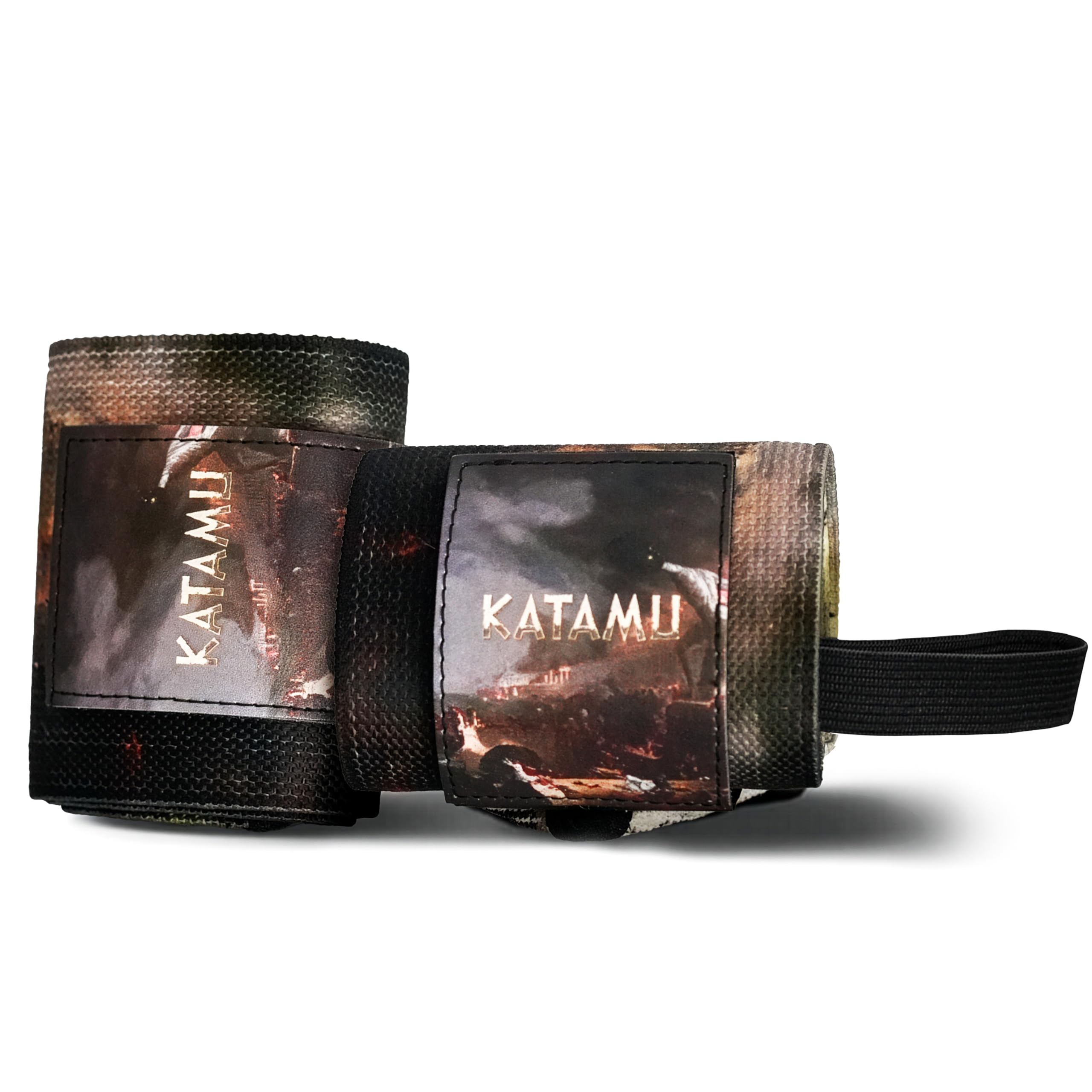 Katamu Fall of Rome Wrist Wraps for Weightlifting and Strength Training Premium Thick Gym Wrist Supports with Thumb Loop and Extended Velcro Strap for Powerlifting and Press Workouts-image-36